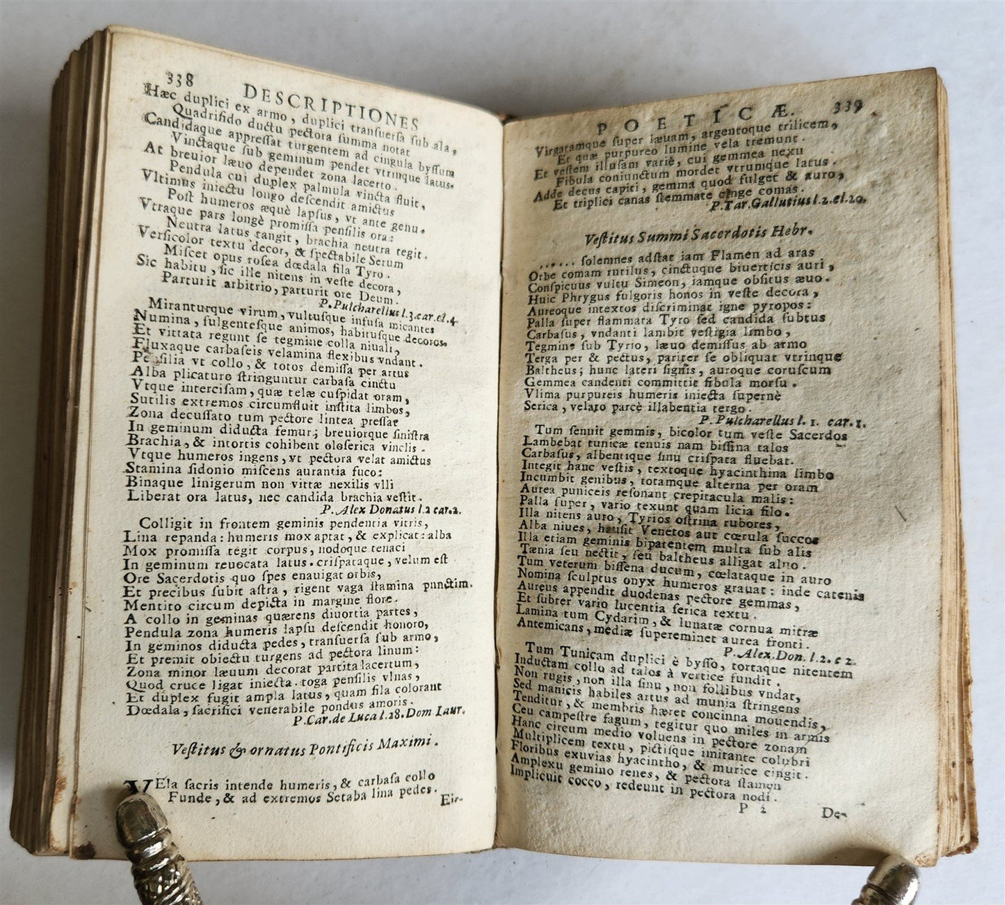 1691 POETRY antique VELLUM BINDING DESCRIPTIONES POETICAE