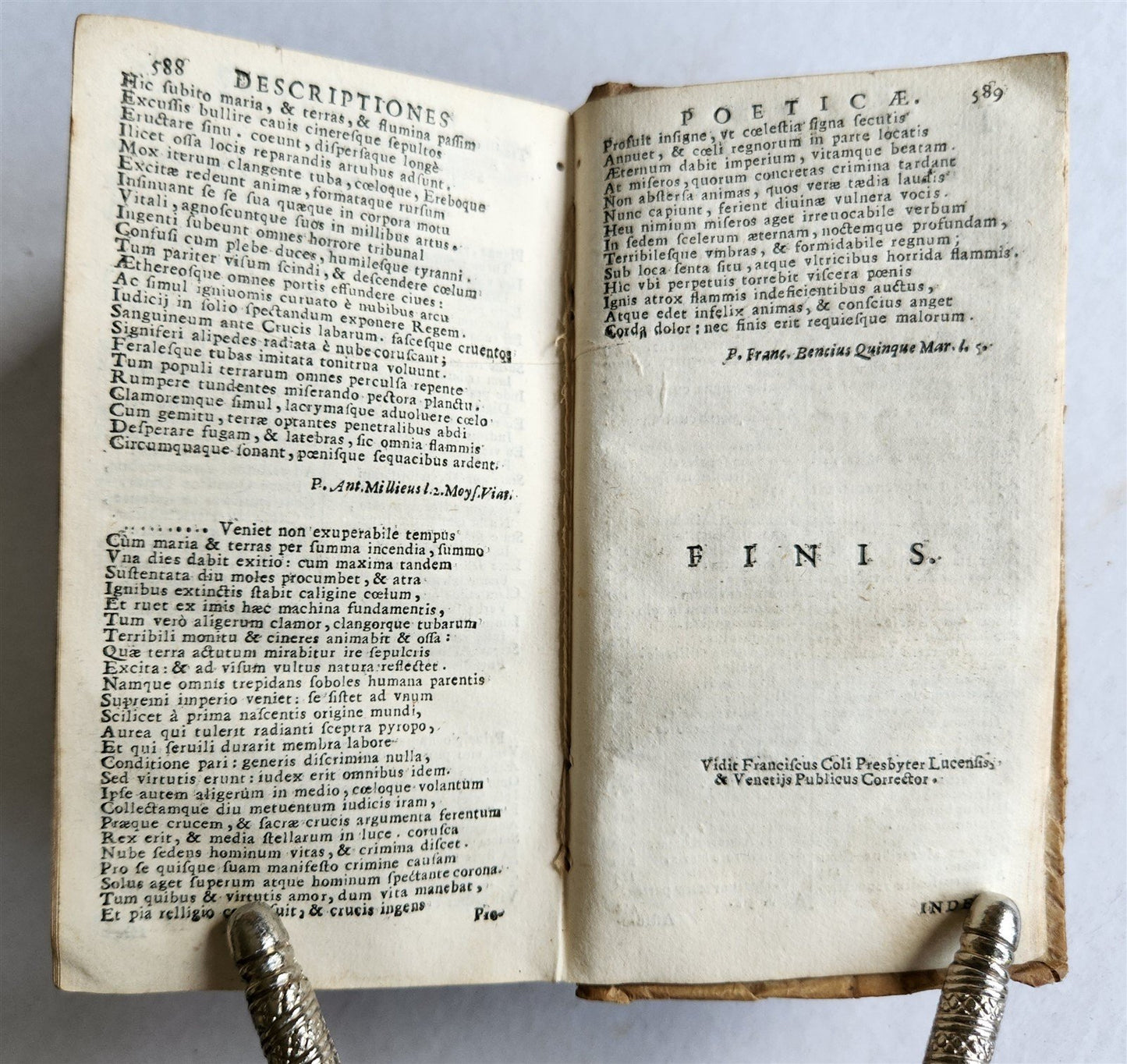 1691 POETRY antique VELLUM BINDING DESCRIPTIONES POETICAE