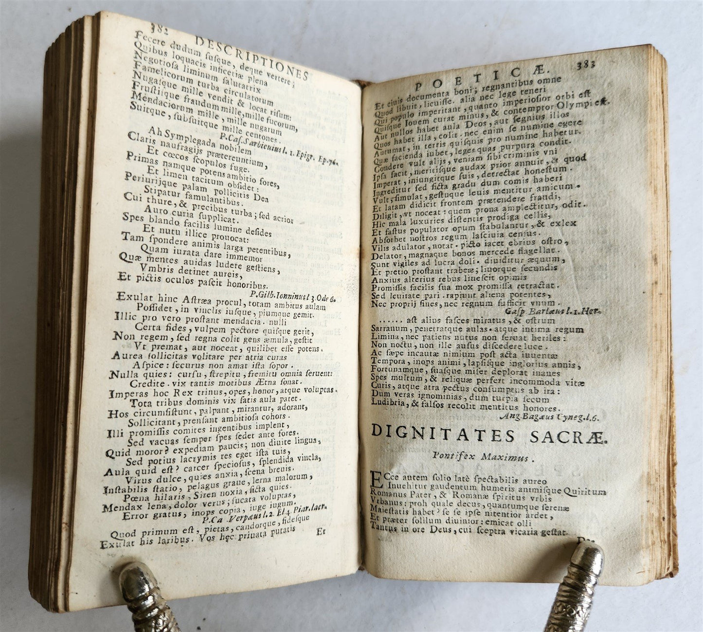 1691 POETRY antique VELLUM BINDING DESCRIPTIONES POETICAE
