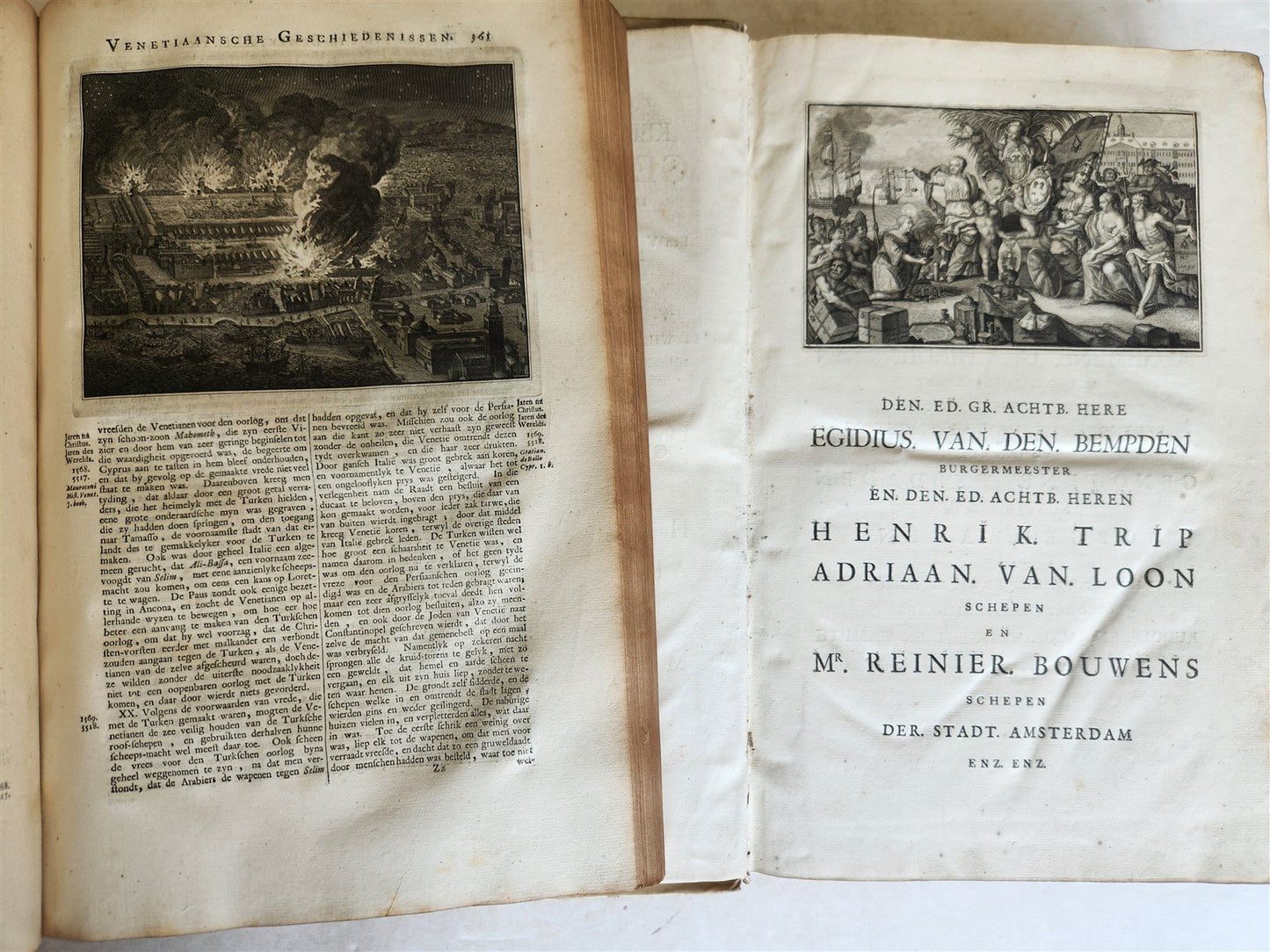 1721-1728 HISTORY OF THE WORLD ILLUSTRATED 5 FOLIO VOLUMES w/MAPS antique VELLUM