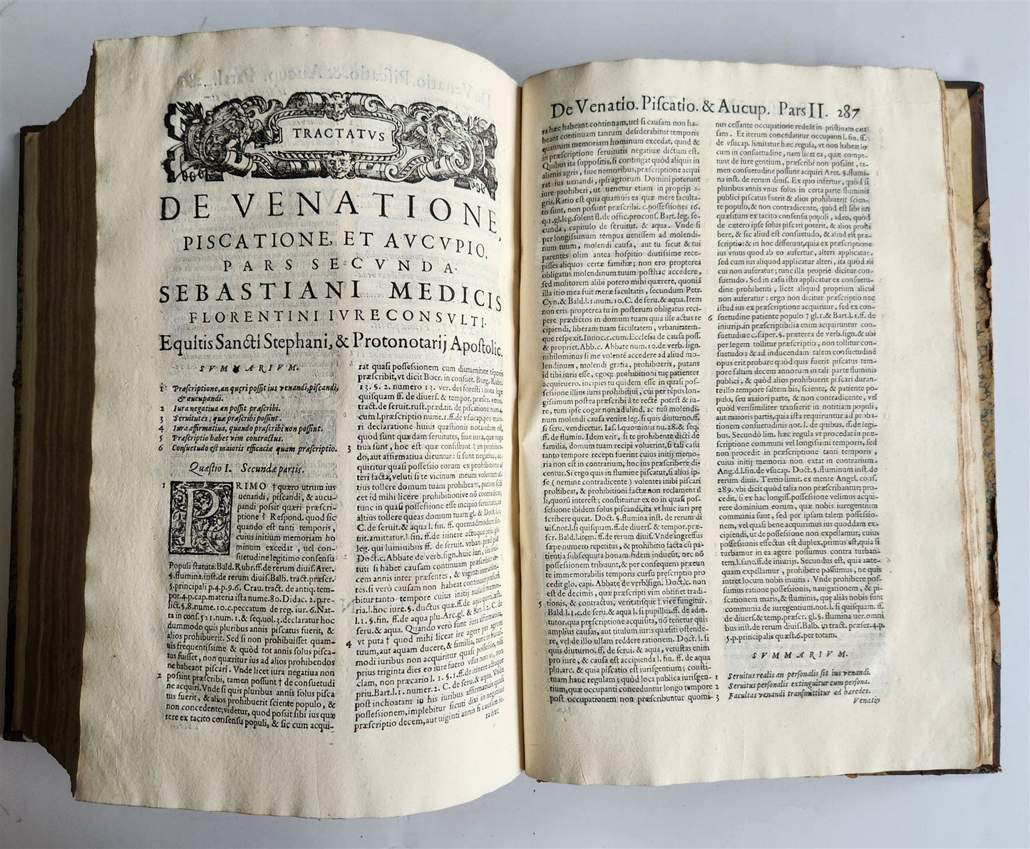 1586 CIVIL & CANON LAW BOOK antique S. MEDICI Tractatus 16th CENTURY FOLIO