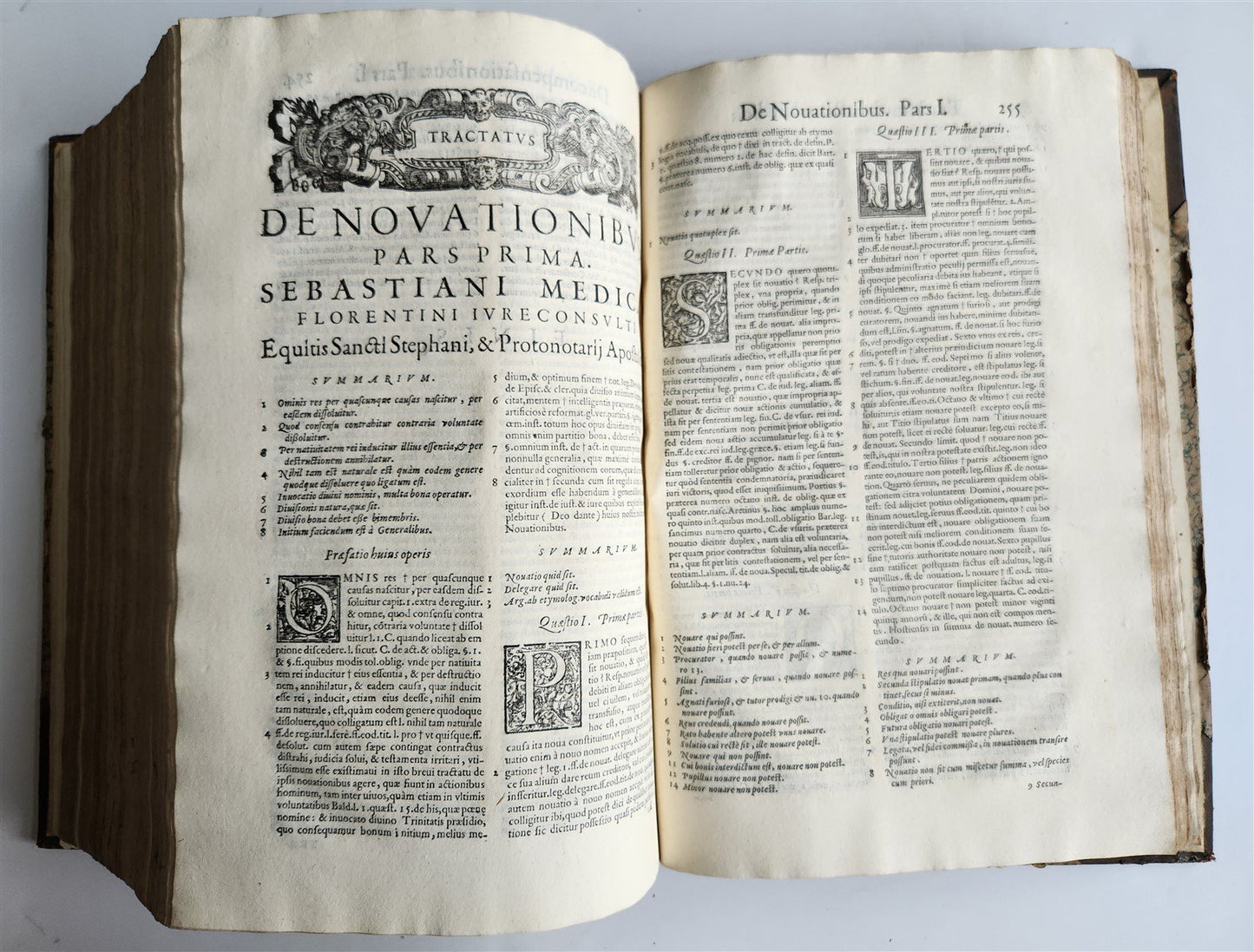 1586 CIVIL & CANON LAW BOOK antique S. MEDICI Tractatus 16th CENTURY FOLIO