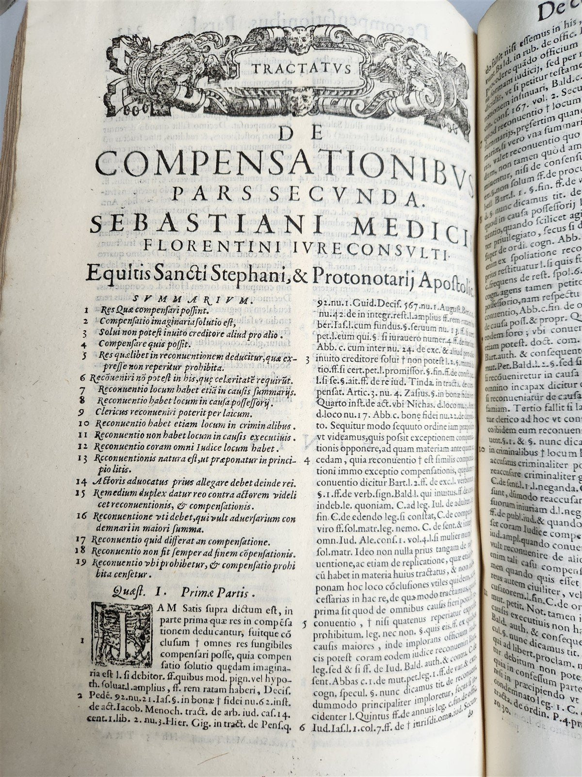 1586 CIVIL & CANON LAW BOOK antique S. MEDICI Tractatus 16th CENTURY FOLIO