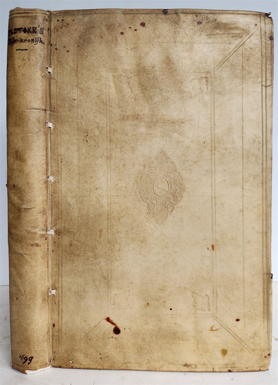 1699 CHRONICLE of COUNTS of HOLLAND antique 17 c. ILLUSTRATED FOLIO vellum bound