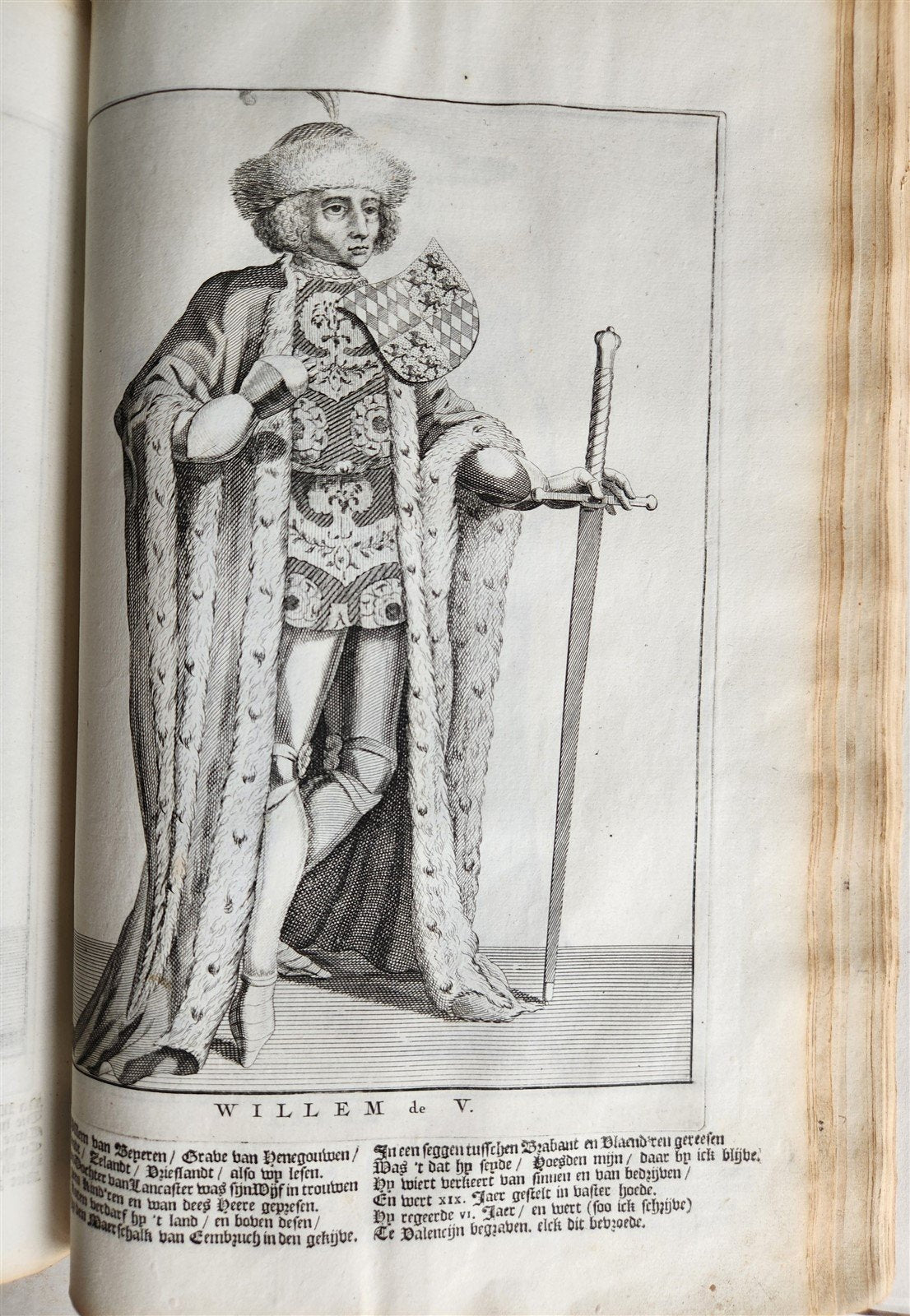 1699 CHRONICLE of COUNTS of HOLLAND antique 17 c. ILLUSTRATED FOLIO vellum bound