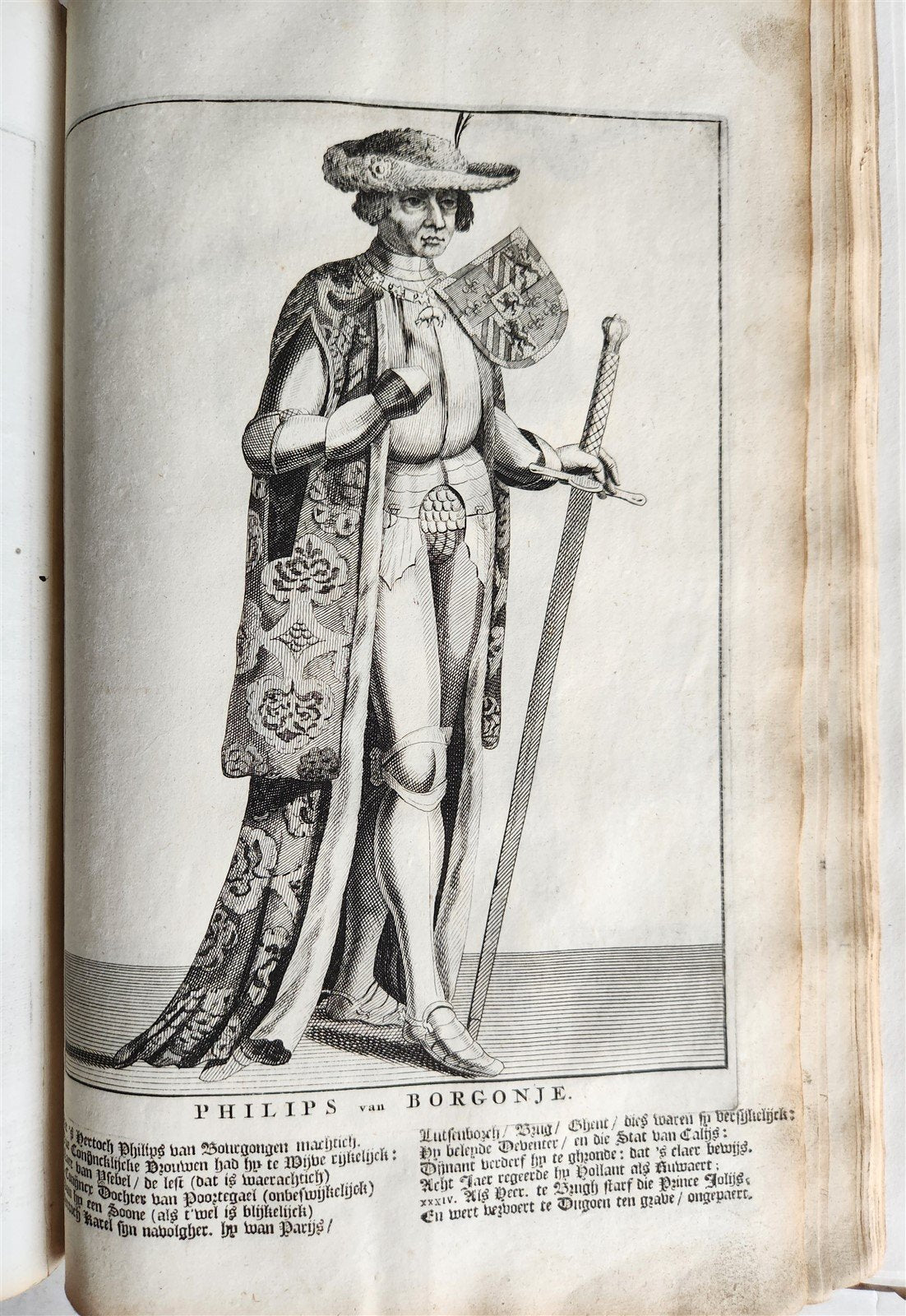 1699 CHRONICLE of COUNTS of HOLLAND antique 17 c. ILLUSTRATED FOLIO vellum bound
