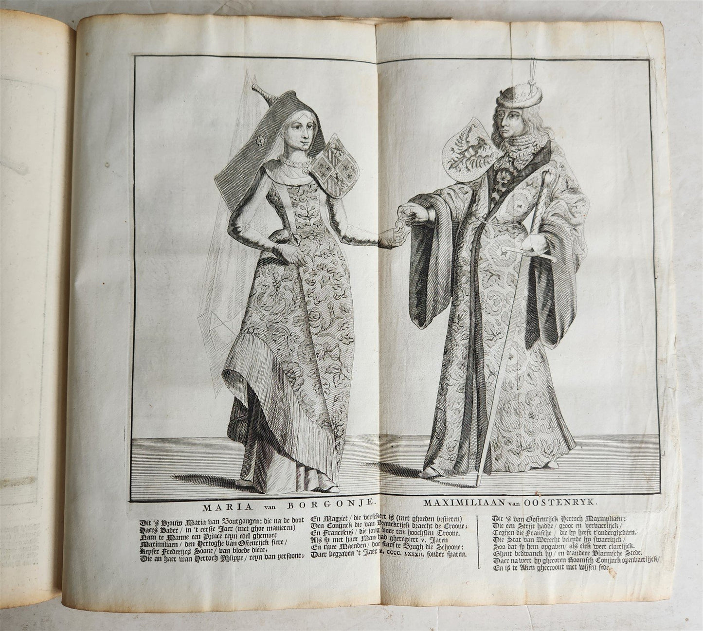 1699 CHRONICLE of COUNTS of HOLLAND antique 17 c. ILLUSTRATED FOLIO vellum bound
