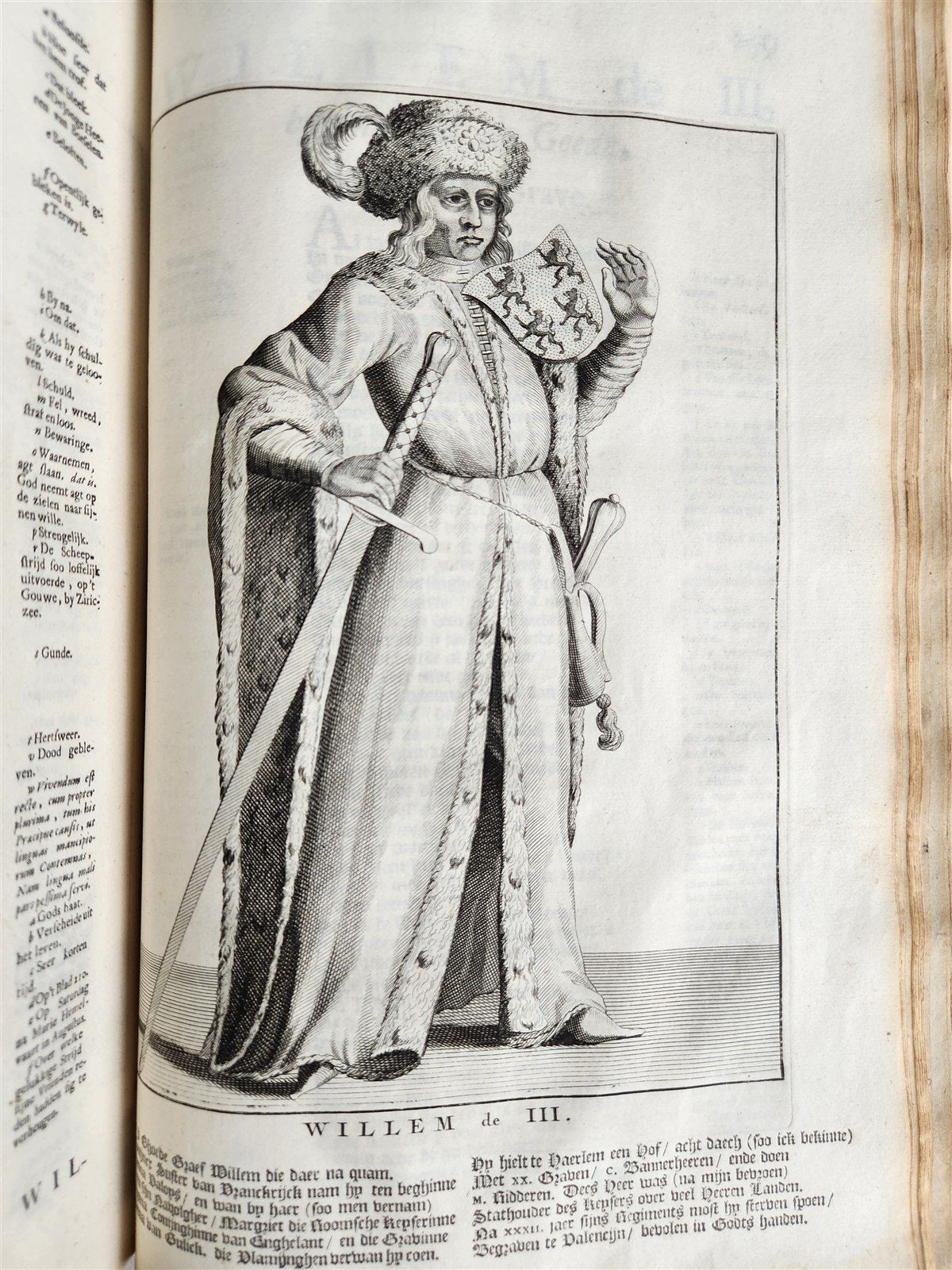 1699 CHRONICLE of COUNTS of HOLLAND antique 17 c. ILLUSTRATED FOLIO vellum bound