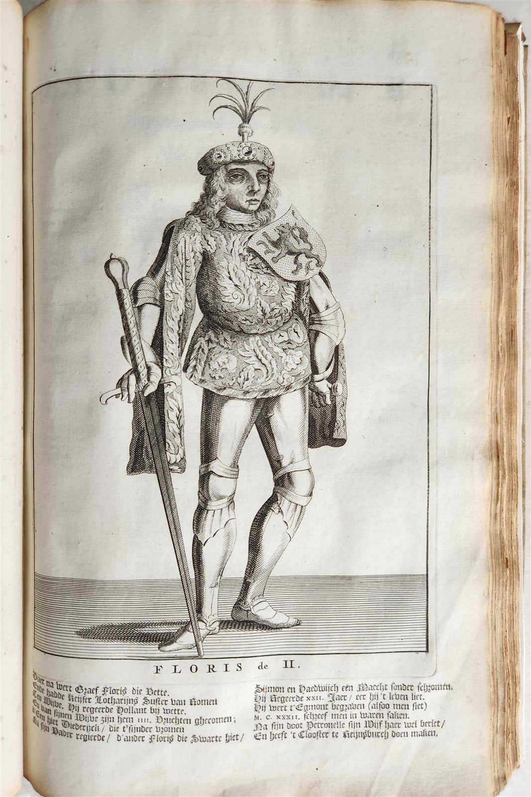 1699 CHRONICLE of COUNTS of HOLLAND antique 17 c. ILLUSTRATED FOLIO vellum bound