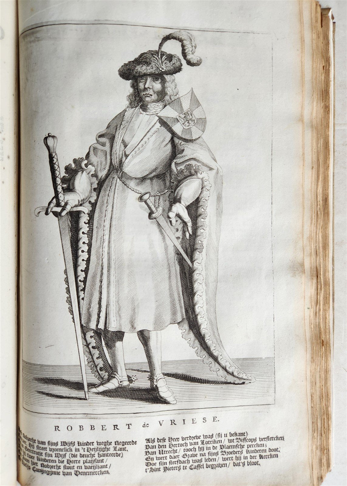 1699 CHRONICLE of COUNTS of HOLLAND antique 17 c. ILLUSTRATED FOLIO vellum bound