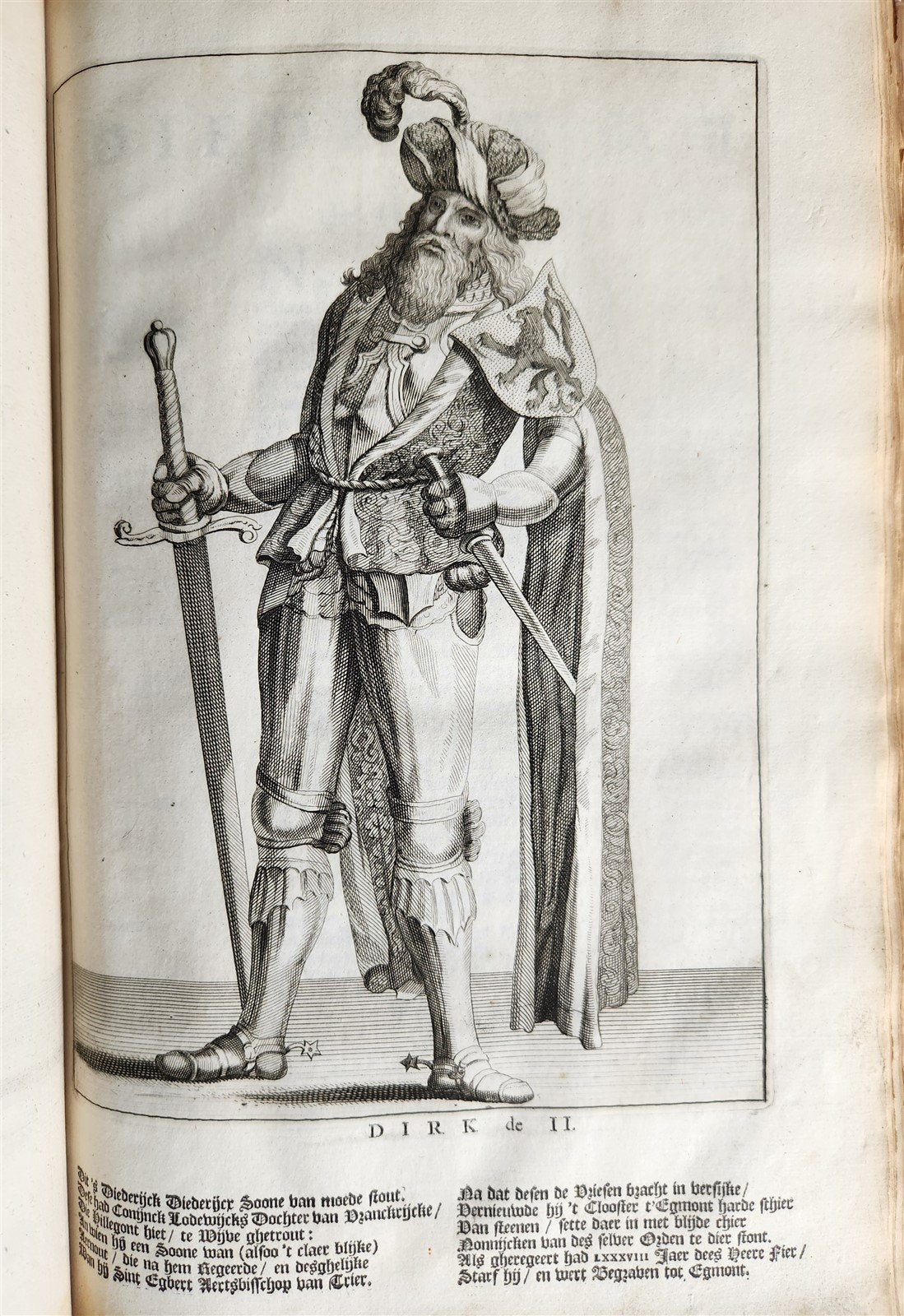 1699 CHRONICLE of COUNTS of HOLLAND antique 17 c. ILLUSTRATED FOLIO vellum bound