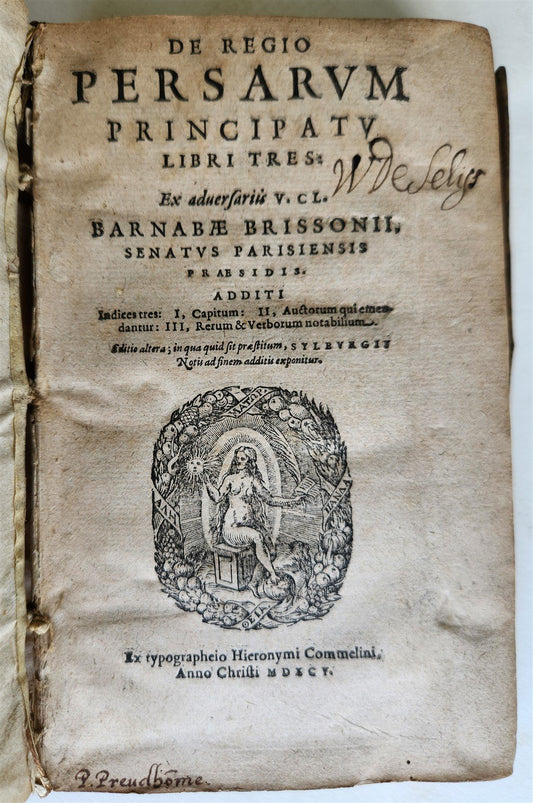 1595 PERSIAN EMPIRE HISTORY antique VELLUM BOUND 16th CENTURY rare