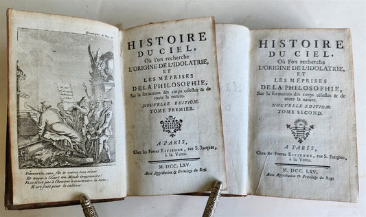 1765 OCCULT illustrated ORIGIN of IDOLATRY ANCIENT MYTHS BELIEFS antique 2 VOLS