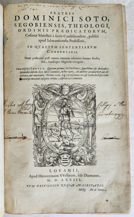 1573 School of Salamanca PHILOSOPHY Domingo de Soto antique FOLIO 16th CENT rare