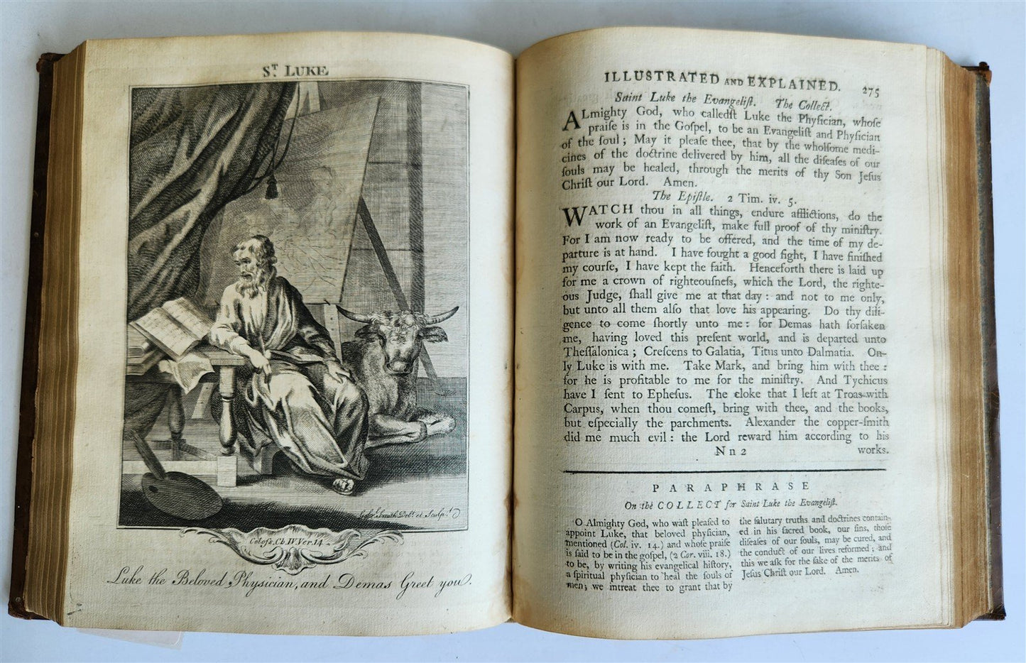 1761 BOOK of COMMON PRAYER w/ PSALMS of DAVID ILLUSTRATED antique in ENGLISH