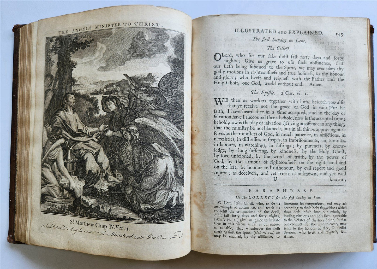 1761 BOOK of COMMON PRAYER w/ PSALMS of DAVID ILLUSTRATED antique in ENGLISH