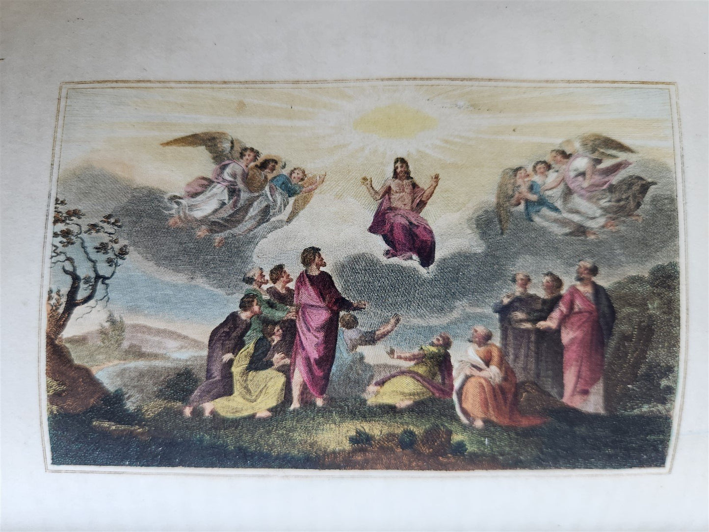 1802 BOOK of COMMON PRAYER w/ PSALTER ILLUSTRATED in COLOR antique in ENGLISH