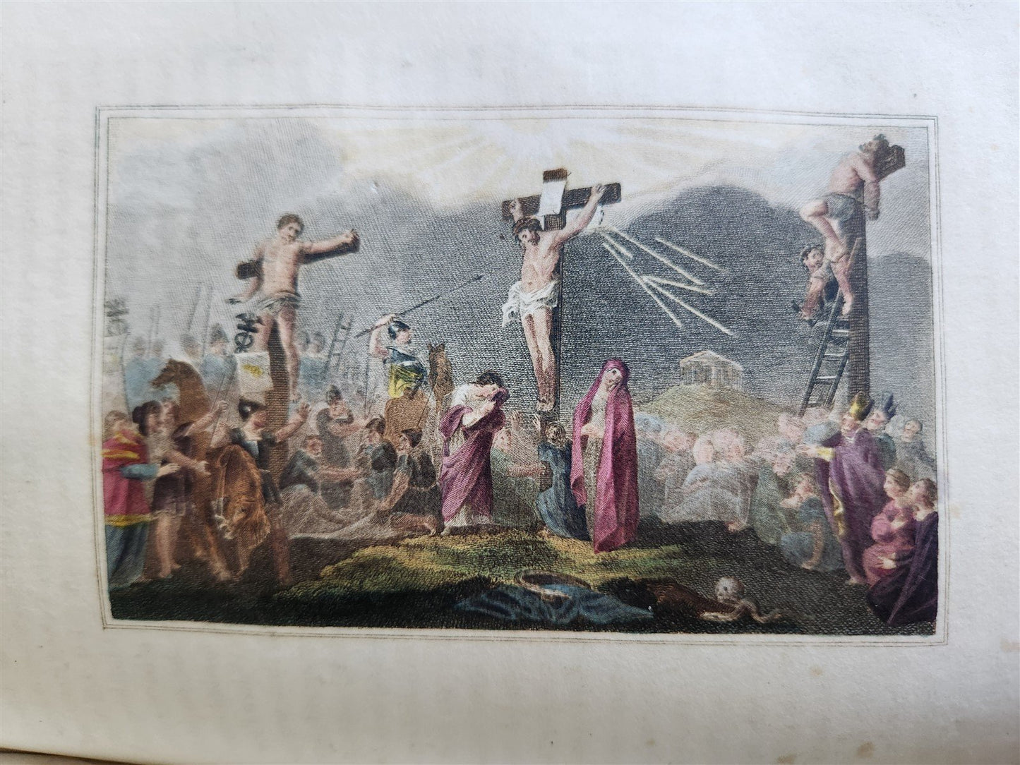1802 BOOK of COMMON PRAYER w/ PSALTER ILLUSTRATED in COLOR antique in ENGLISH