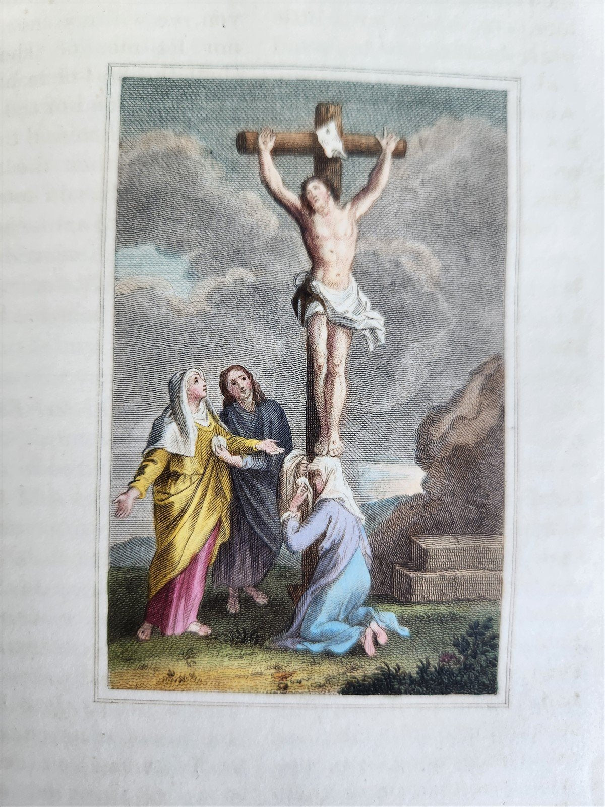 1802 BOOK of COMMON PRAYER w/ PSALTER ILLUSTRATED in COLOR antique in ENGLISH