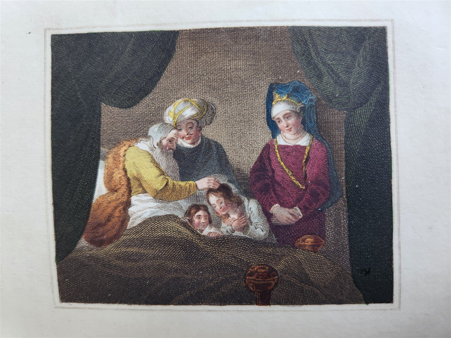 1802 BOOK of COMMON PRAYER w/ PSALTER ILLUSTRATED in COLOR antique in ENGLISH