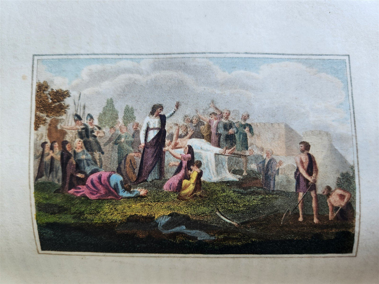 1802 BOOK of COMMON PRAYER w/ PSALTER ILLUSTRATED in COLOR antique in ENGLISH