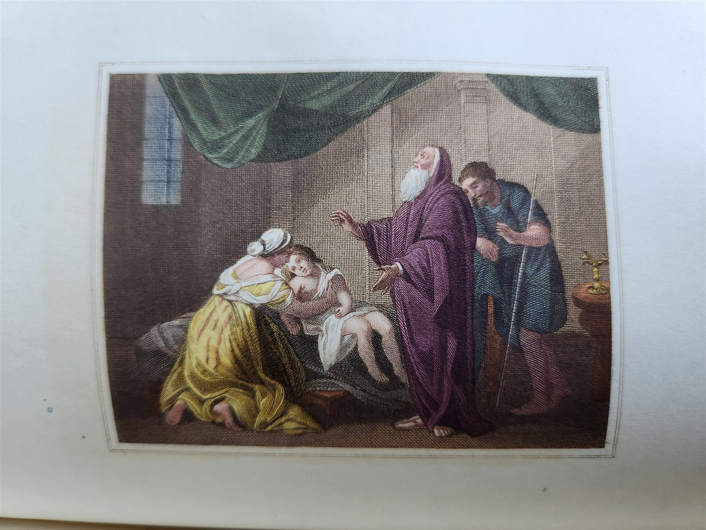 1802 BOOK of COMMON PRAYER w/ PSALTER ILLUSTRATED in COLOR antique in ENGLISH