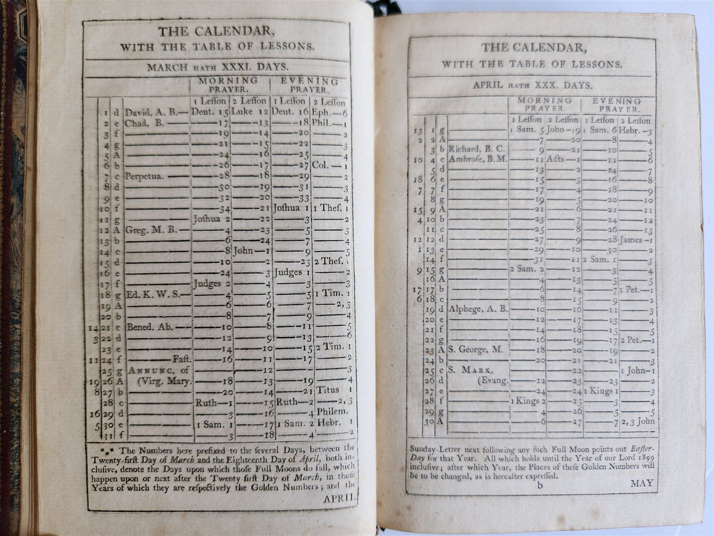 1798 BOOK of COMMON PRAYER w/ PSALTER antique in ENGLISH
