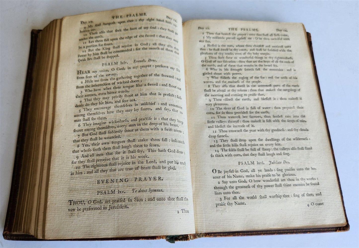 1798 BOOK of COMMON PRAYER w/ PSALTER antique in ENGLISH