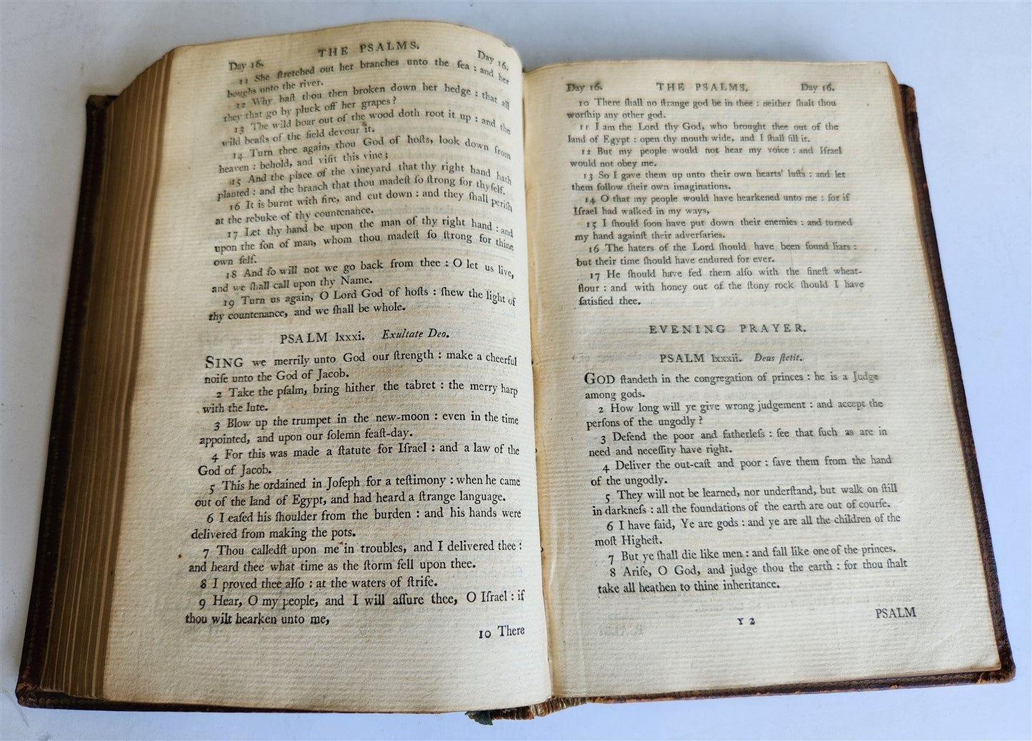 1798 BOOK of COMMON PRAYER w/ PSALTER antique in ENGLISH