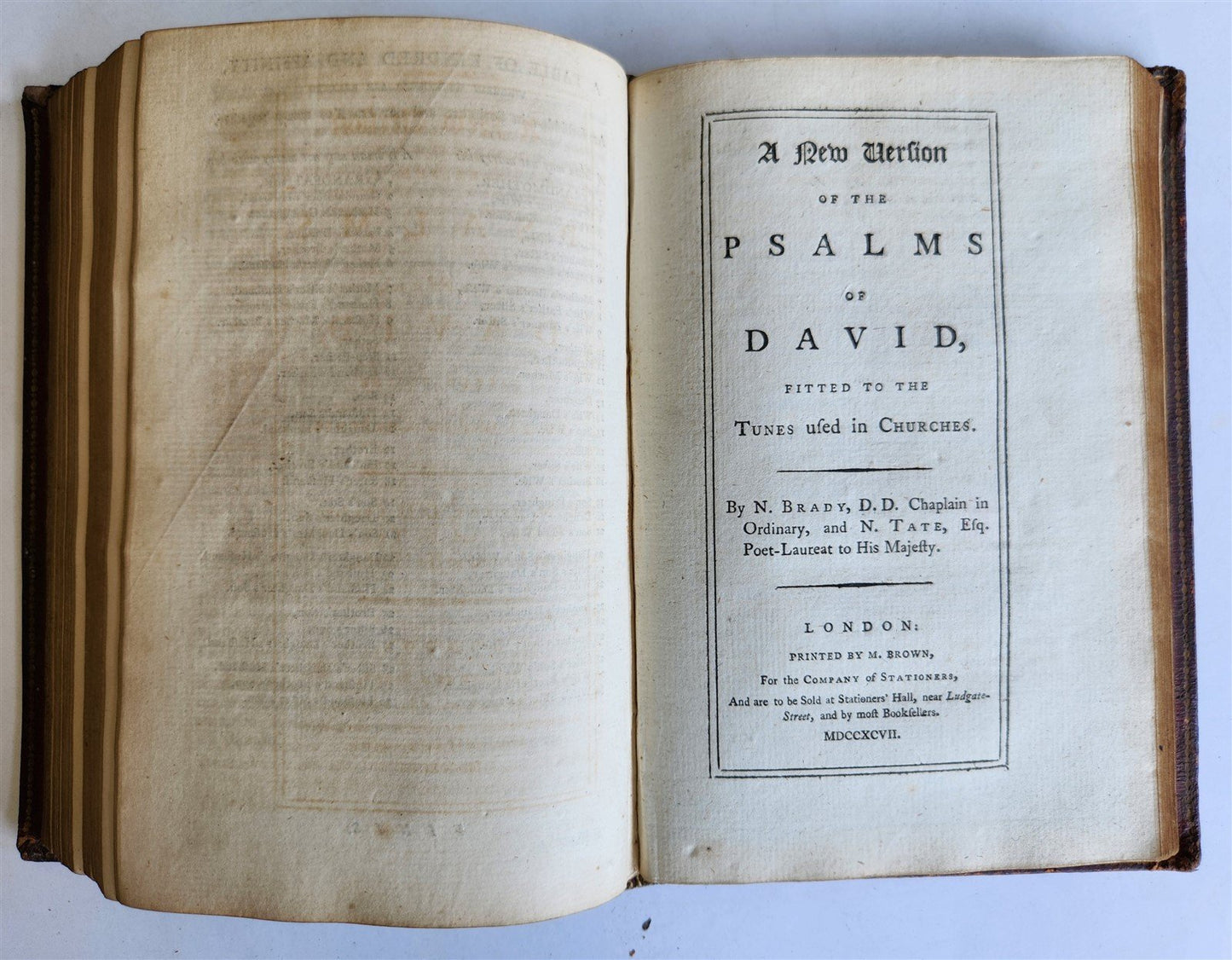 1798 BOOK of COMMON PRAYER w/ PSALTER antique in ENGLISH