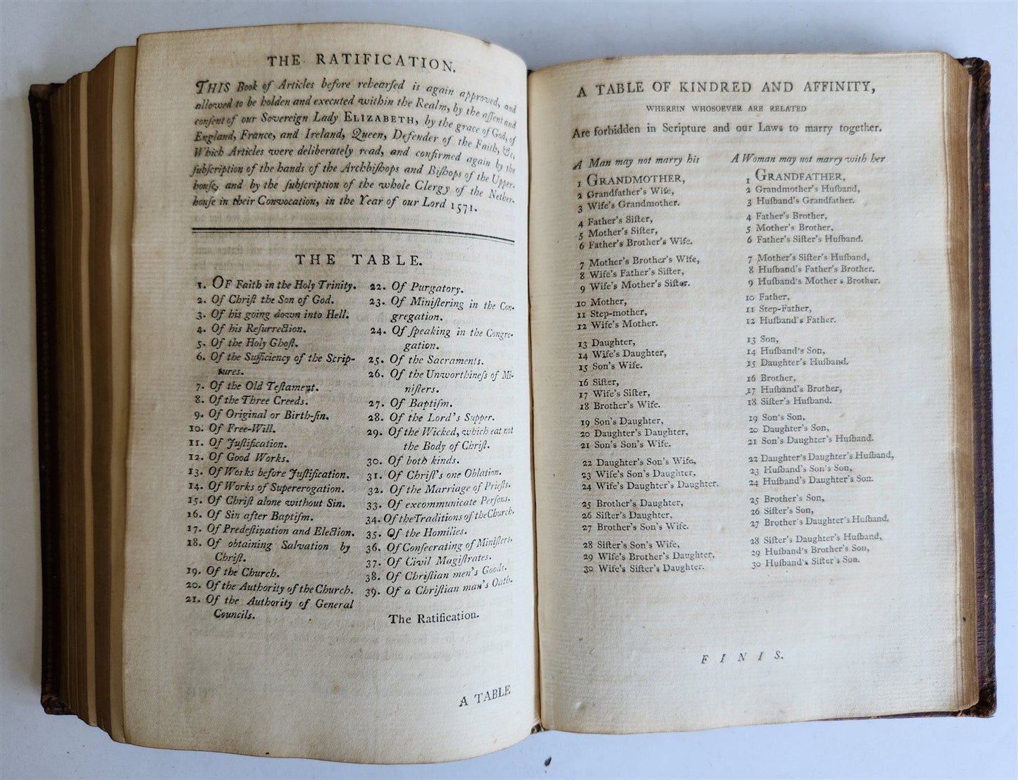 1798 BOOK of COMMON PRAYER w/ PSALTER antique in ENGLISH