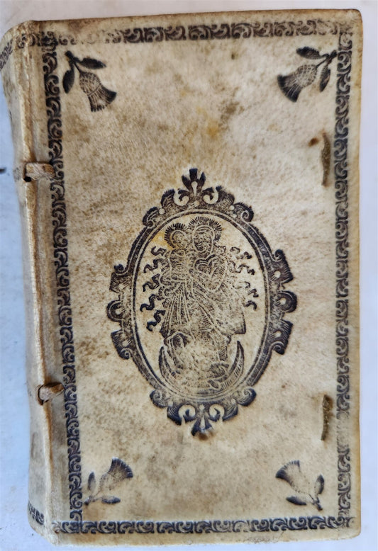 1633 AWESOME VELLUM BINDING antique PRAXIS MEDITANDI MYSTERIA Size 2.5 by 4"