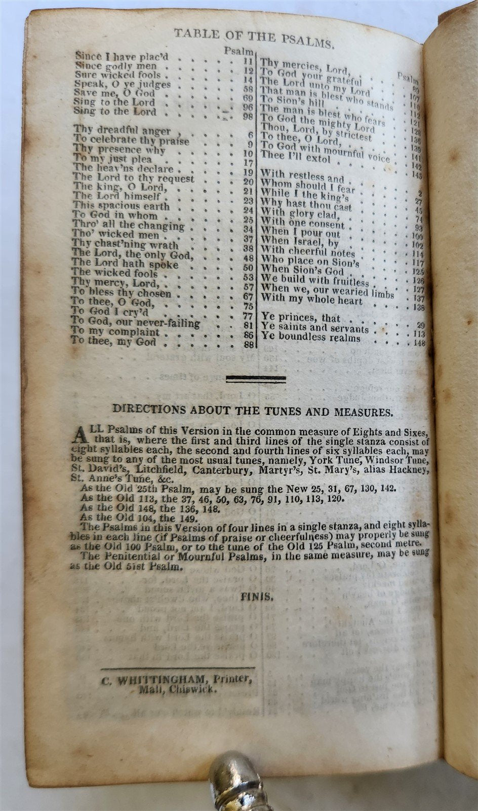 1810 BOOK of COMMON PRAYER w/ PSALTER, or PSALMS of DAVID antique in ENGLISH