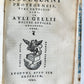 1546 ATTIC NIGHTS by Gellius Aulus Noctes Atticae antique