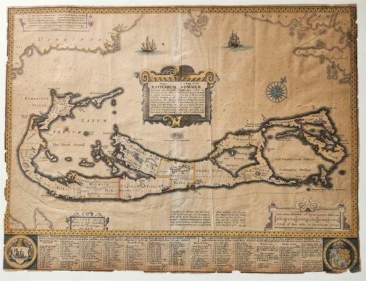 1626 BERMUDA MAP of SUMMER ISLANDS Isle of Devils antique LONDON JOHN SPEED