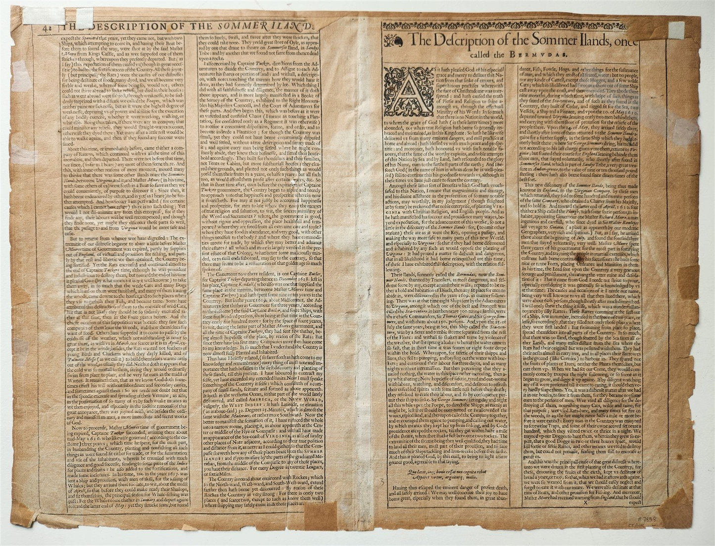 1626 BERMUDA MAP of SUMMER ISLANDS Isle of Devils antique LONDON JOHN SPEED