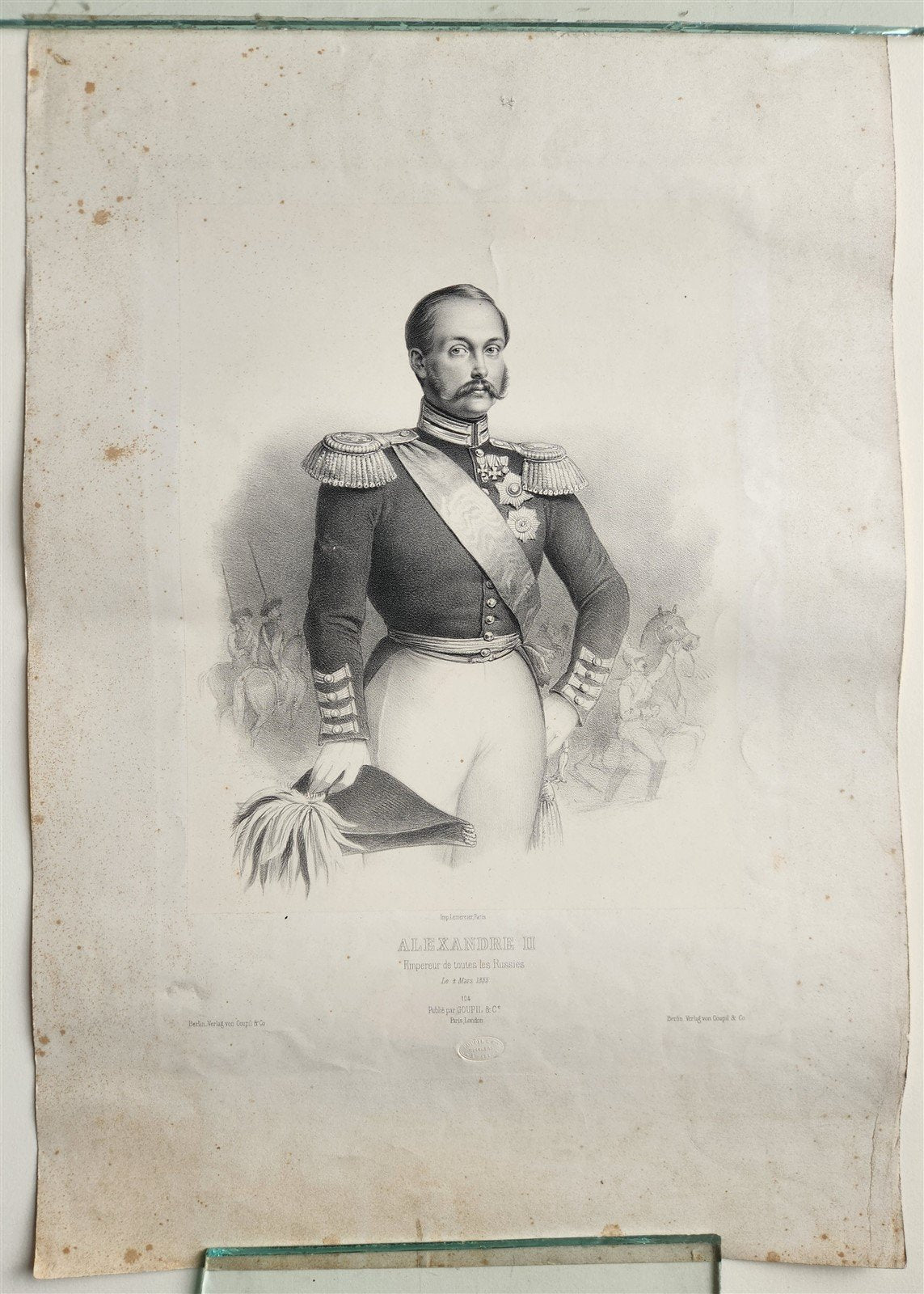 RUSSIAN TSAR ALEXANDER II ANTIQUE ENGRAVING