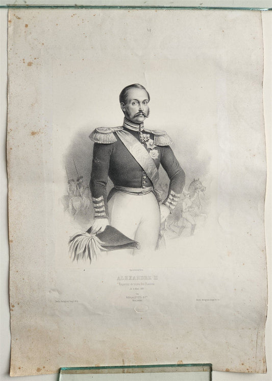 RUSSIAN TSAR ALEXANDER II ANTIQUE ENGRAVING