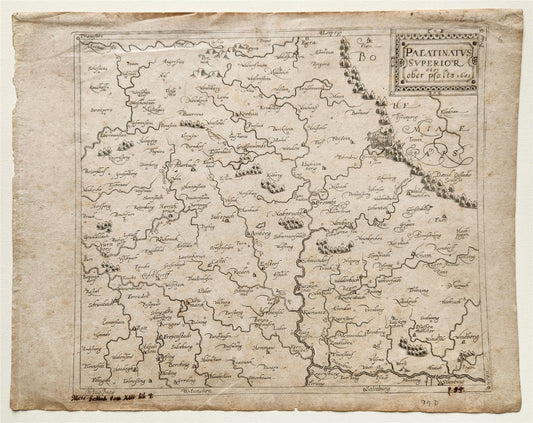 17th CENTURY MAP of UPPER PALATINATE GERMANY antique
