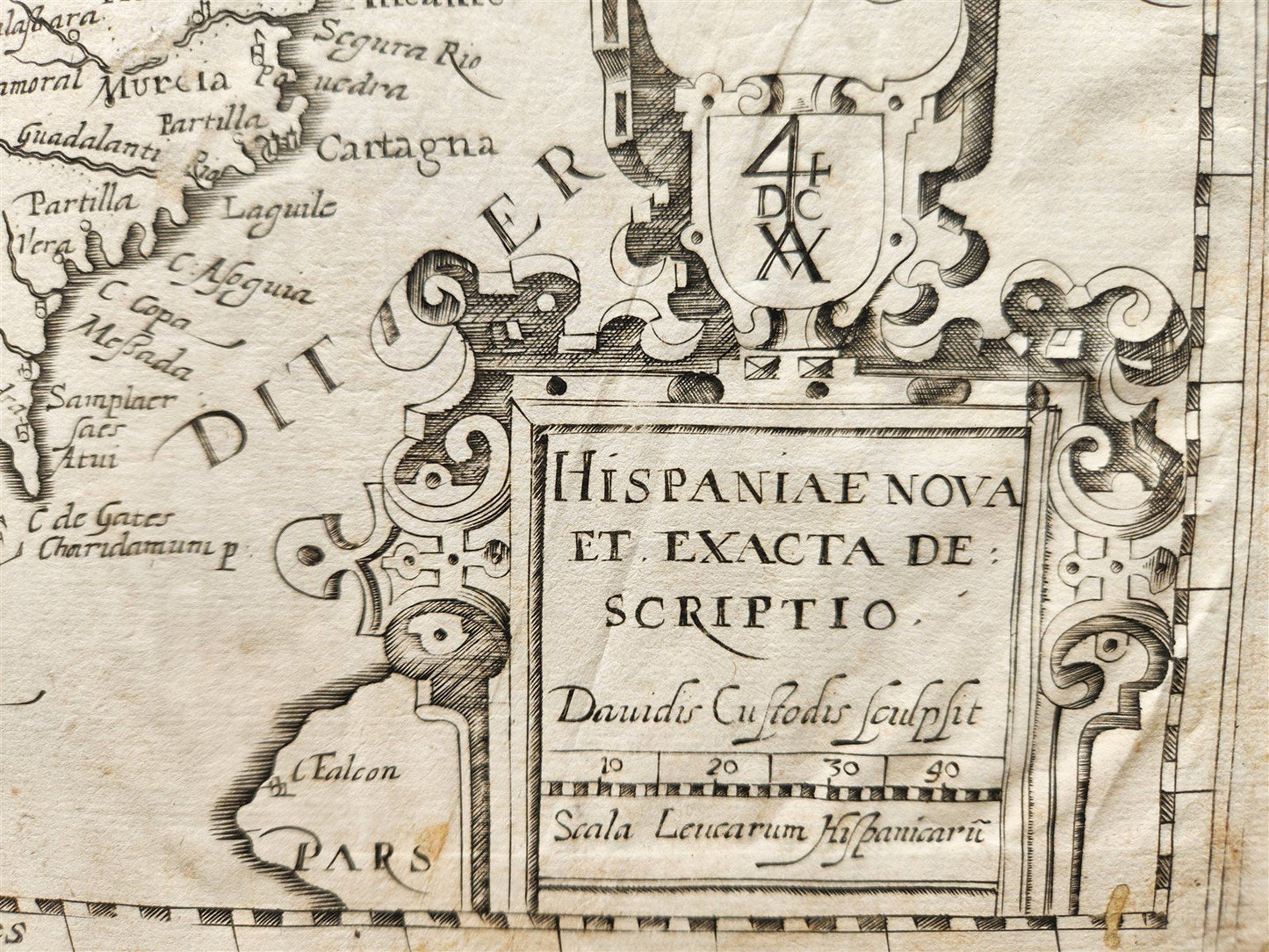 1627 MAP of SPAIN & PORTUGAL antique HISPANIAE NOVA ET EXACTA DESCRIPTIO