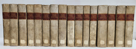 1732 ECCLESIASTICAL HISTORY 16 VELLUM BOUND VOLUMES antique SET