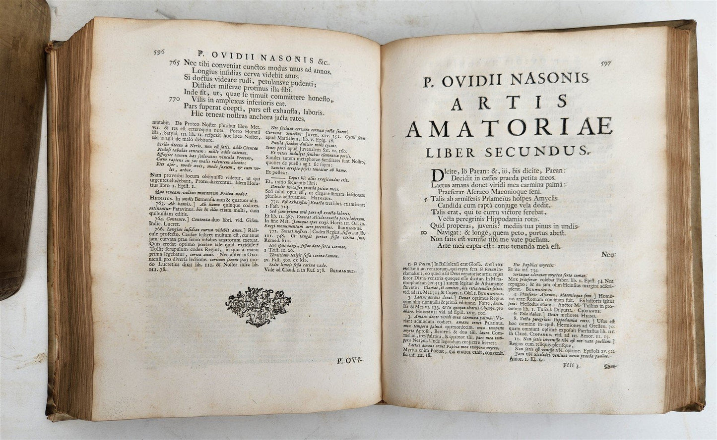 1727 OVID 4 VELLUM BOUND VOLUMES antique Publius Ovidius Naso