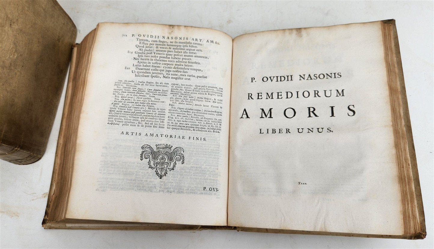 1727 OVID 4 VELLUM BOUND VOLUMES antique Publius Ovidius Naso