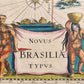 1644 ETHIPOA AFRICA antique MAP Novus Brasiliae Typus