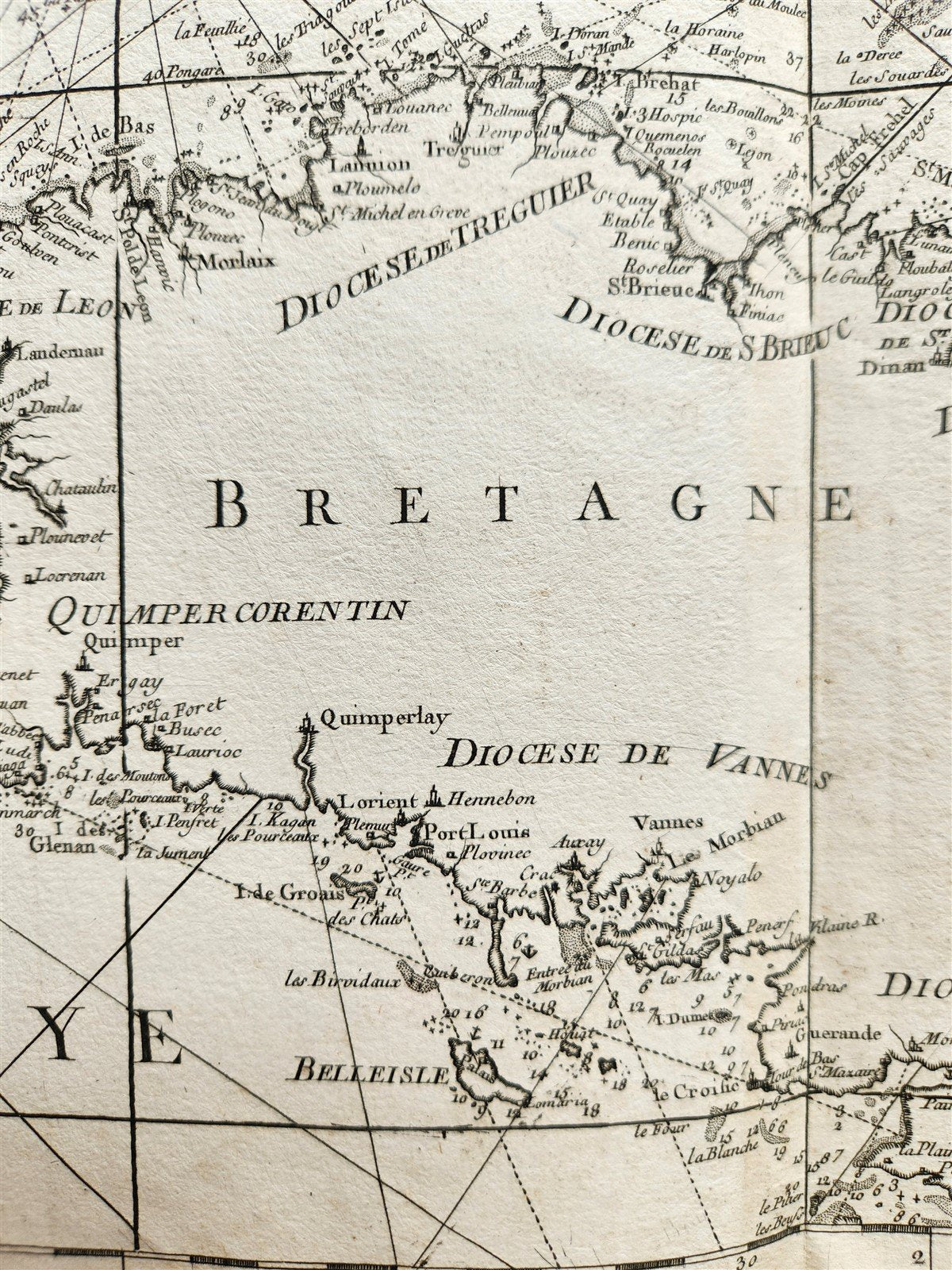 1778 MAP of FRANCE & ENGLAND antique LA MANCHE 20 3/4 by 29 1/2 inches