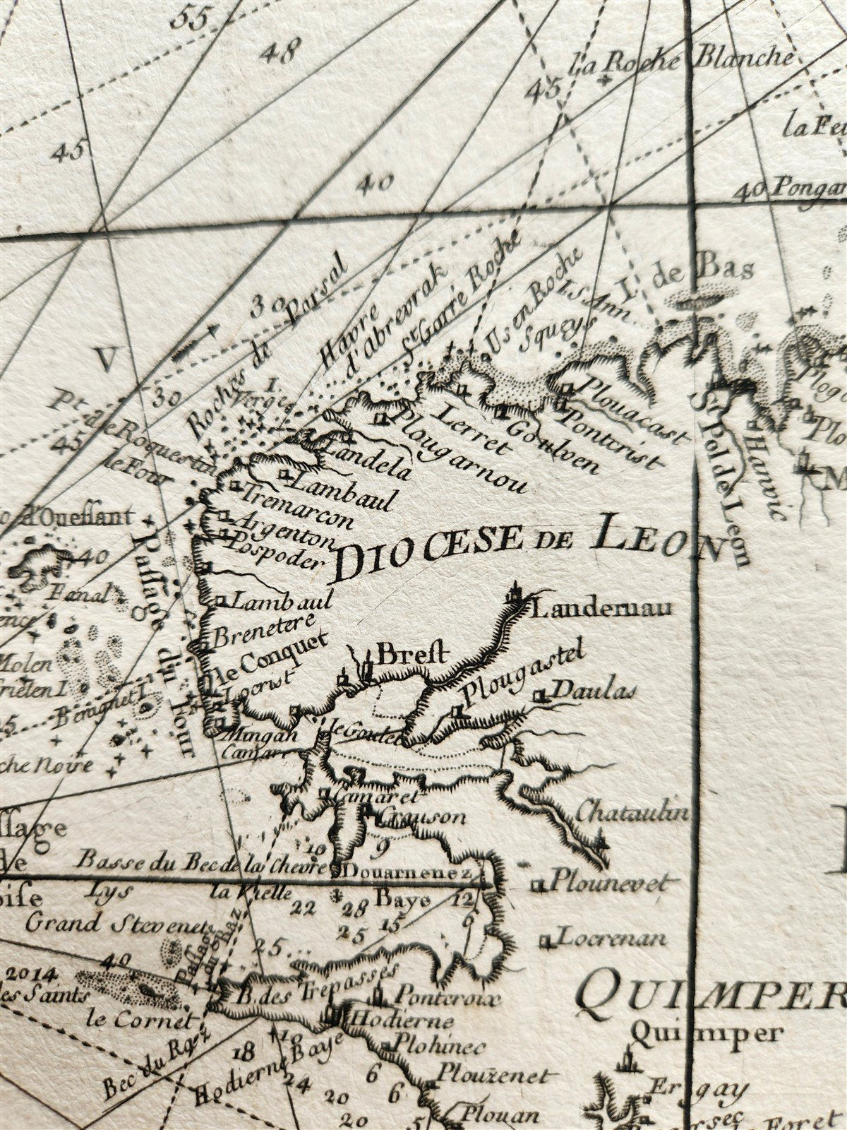 1778 MAP of FRANCE & ENGLAND antique LA MANCHE 20 3/4 by 29 1/2 inches