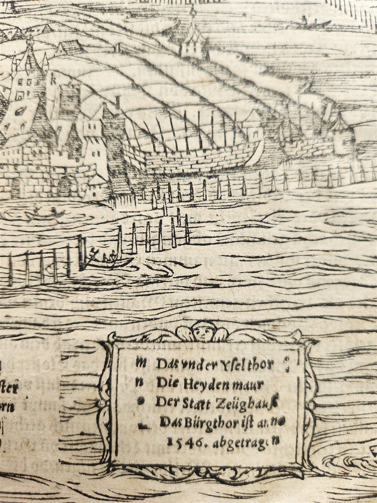 1572 LINDAU GERMANY MAP from SEBASTIAN MUNSTER COSMOGRAPHY antique