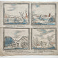 17th century THE FOUR SEASONS of the YEAR DUTCH ENGRAVING antique
