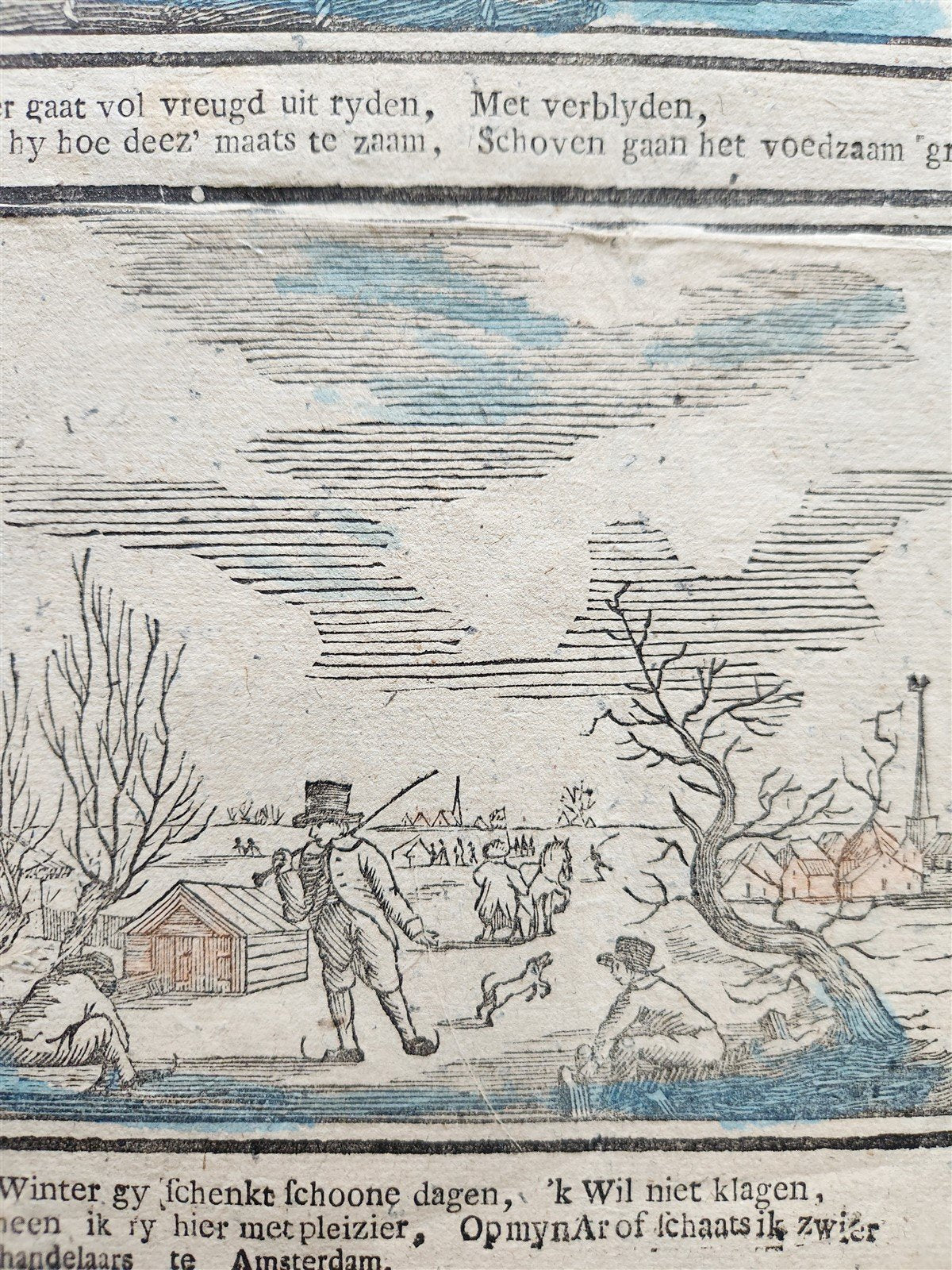 17th century THE FOUR SEASONS of the YEAR DUTCH ENGRAVING antique