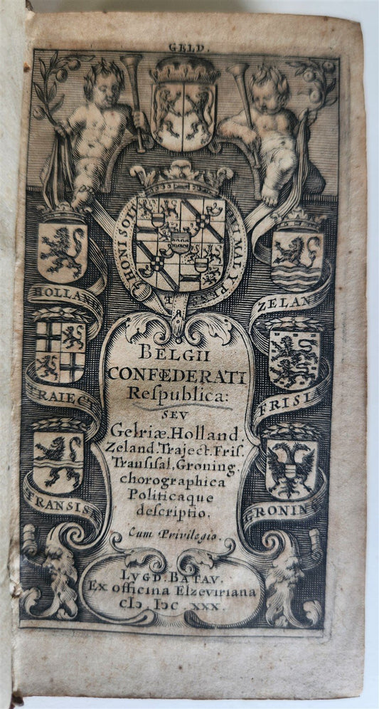 1630 BELGII CONFEDERATI RESPUBLICA antique BELGIUM HISTORY ELZEVIER PRESS